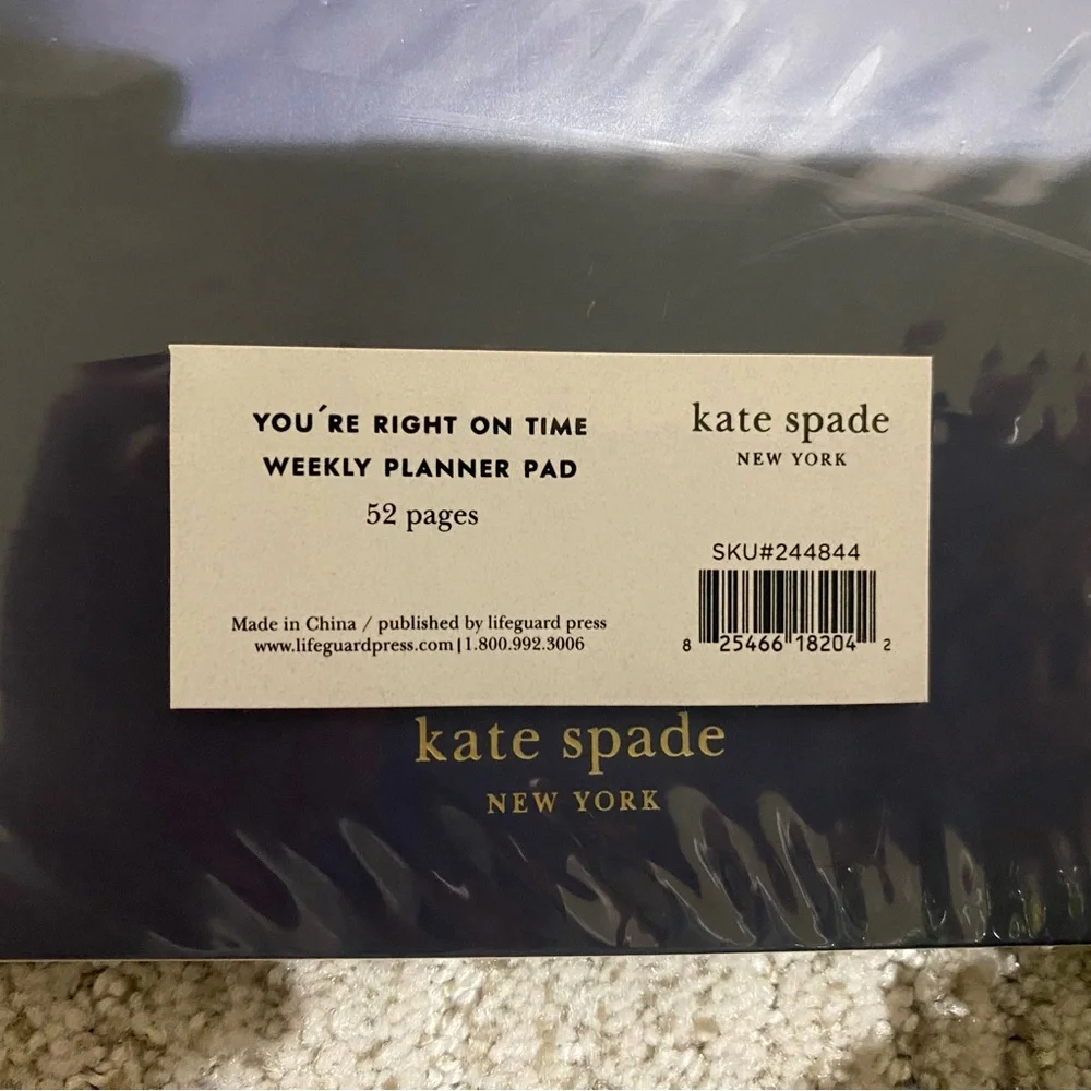 kate spade weekly planner pad - cream & green accents